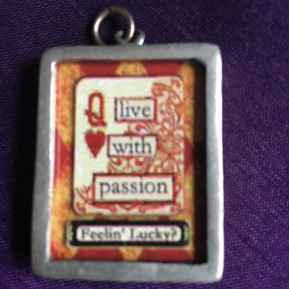 Silver Metal Two Sided  Pendent - Picture 2 of 3